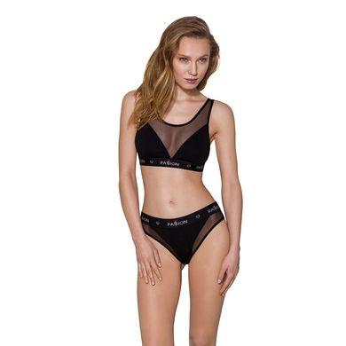 Трусики с прозрачной вставкой Passion PS002 PANTIES, black, Черный, XL