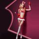 Эротический костюм медсестры "Шаловливая Ева" JSY: трусики, бра, юбка, перчатки, чулки, стетоскоп, головной убор, Белый/красный, S/M
