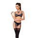 Комплект білизни Passion Exclusive GISELE SET XXL/XXXL, black, ліф, трусики з пажами