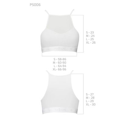 Спортивний топ з прозорою вставкою Passion PS006 TOP, white, Білий