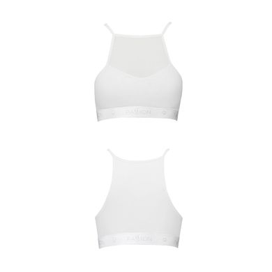 Спортивный топ с прозрачной вставкой Passion PS006 TOP, white, Белый, XL