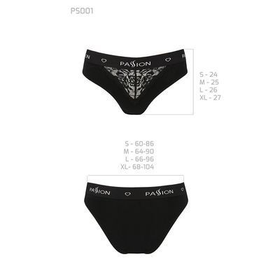 Трусики с широкой резинкой и кружевом Passion PS001 PANTIES S, black