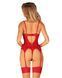 Комплект корсет та стрінги Obsessive Ingridia corset & thong M/L, червоний