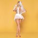 Эротическое свадебное платье "Развратница Сюзанна" JSY: боди, юбка, перчатки, чокер, фата, S/M