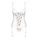 Корсет з підв'язками, стрінги Passion LOVELIA CORSET XXL/XXXL, white