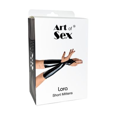 Вінілові міттинки Art of Sex - Lora короткі, размер L, колір червоний