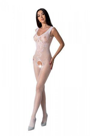 Бодістокінг з крилами Passion BS098 One Size, white, середня сітка, відкритий доступ