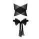 Комплект білизни Passion AMORE SET black, стрінги і ліф у вигляді подарункової стрічки з бантом
