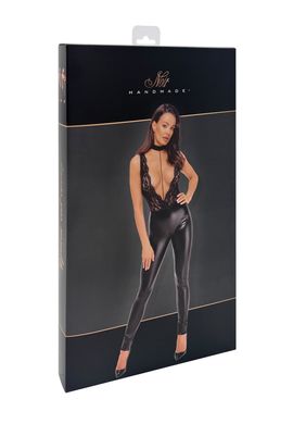 Комбінезон Noir Handmade F298 Libido Deep-V catsuit with collar and pearl chain, 3XL