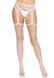 Панчохи-сітка Leg Avenue Net stockings with garter belt One size White, пояс, підв&rsquo;язки