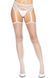 Панчохи-сітка Leg Avenue Net stockings with garter belt One size White, пояс, підв&rsquo;язки
