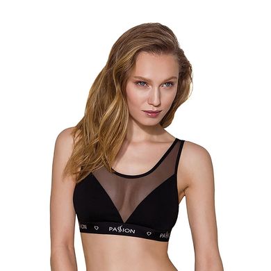 Топ з прозорою вставкою Passion PS002 TOP, black, Чорний