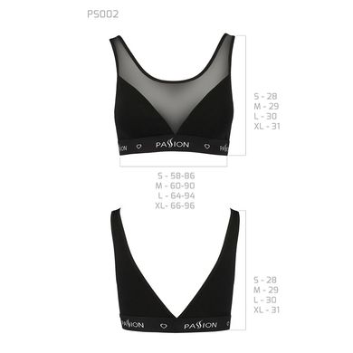 Топ с прозрачной вставкой Passion PS002 TOP, black, Черный, XL