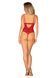 Боді з доступом Obsessive Ingridia crotchless teddy XL/2XL, червоне, відкриті груди