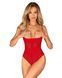 Боді з доступом Obsessive Ingridia crotchless teddy XL/2XL, червоне, відкриті груди