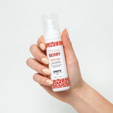 Масажна олія EXSENS Strawberry 50мл розігріває, без цукру, без парабенів, їстівна