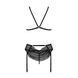 Комплект з відкритим доступом Passion DELIENA SET XXL/XXXL black, ліф, стрінги, пояс для панчіх