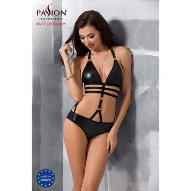 Боди монокини под латекс Passion Exclusive LAMIS BODY black, Черный, XXL/XXXL