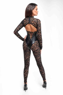 Комбинезон Noir Handmade F299 Enigma lace catsuit with underbust bodice, 3XL