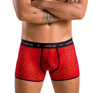 Чоловічі прозорі боксери Passion 046 SHORT PARKER Red, сітка, під леопард, Червоний