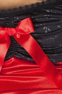 Сорочка приталенная с открытой спиной LENA CHEMISE red - Passion, трусики, Красный, 6XL\7XL