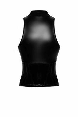 Топ Noir Handmade F324 Glam wetlook top with vinyl corset, 3XL