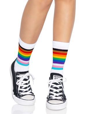 Носки женские в полоску Leg Avenue Pride crew socks Rainbow, 37&ndash;43 размер