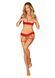 Комплект Obsessive Ingridia 2-pcs crotchless set M/L, красный, с доступом, открытая грудь