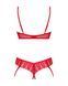 Комплект Obsessive Ingridia 2-pcs crotchless set M/L, красный, с доступом, открытая грудь