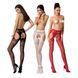 Сексуальные колготки-бодистокинги Passion S022 One Size, Red, имитация чулок и пояса с гартерами