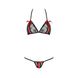 Комплект белья Passion MELISSA BIKINI black, лиф со шнуровкой и трусики стринги, Черный, XXL\XXXL