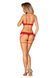 Комплект Obsessive Ingridia 2-pcs crotchless set XL/2XL, червоний, з доступом, відкриті груди