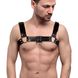 Мужская портупея на грудь из натуральной кожи Feral Feelings - Bulldog Harness Black, Черный