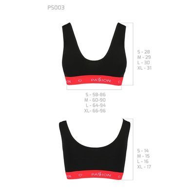 Спортивный топ на широких бретелях Passion PS003 TOP S, black