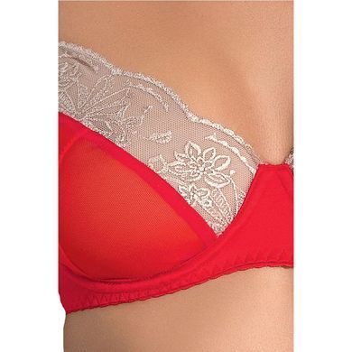 Комплект білизни LORAINE SET red L/XL - Passion Exclusive: ліф, стрінги, пояс для панчох