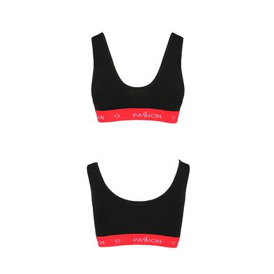 Спортивний топ на широких бретелях Passion PS003 TOP, black, Чорний