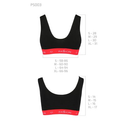 Спортивный топ на широких бретелях Passion PS003 TOP, black, Черный, XL