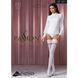 Панчохи Passion ST121 3/4 white на ажурній силіконовій резинці з квітковим орнаментом і вертикальним