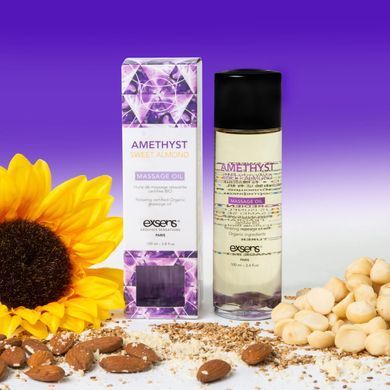 Масажна олія EXSENS Amethyst Sweet Almond (розслаблююча, з аметистом) 100мл, натуральна