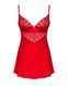 Пеньюар Obsessive Ingridia chemise & thong XL/2XL, червоний, сорочка, стрінги