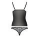 Комплект білизни Passion MELISSA SET XXL/XXXL, black, ліф-сорочка зі шнурівкою і трусики