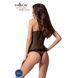 Комплект білизни Passion MELISSA SET XXL/XXXL, black, ліф-сорочка зі шнурівкою і трусики