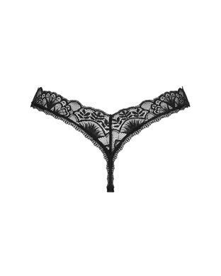 Кружевные стринги Obsessive Donna Dream thong XL/2XL Black, низкая посадка