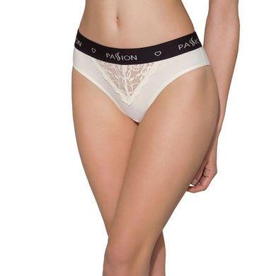 Трусики с широкой резинкой и кружевом Passion PS001 PANTIES, ecru, Экрю (Ecru), XL