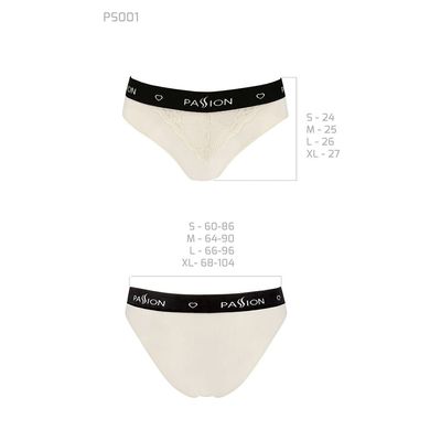 Трусики с широкой резинкой и кружевом Passion PS001 PANTIES, ecru, Экрю (Ecru), XL