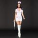 Эротический костюм медсестры "Сексуальная Николетта" JSY: халат, шапочка, шприц, Белый, S/M